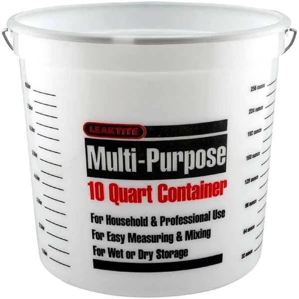 Leaktite 10 Quart Clear Measure Bucket - Coloredepoxies 